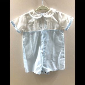 Baby blue and white / baby boy dress /newborn